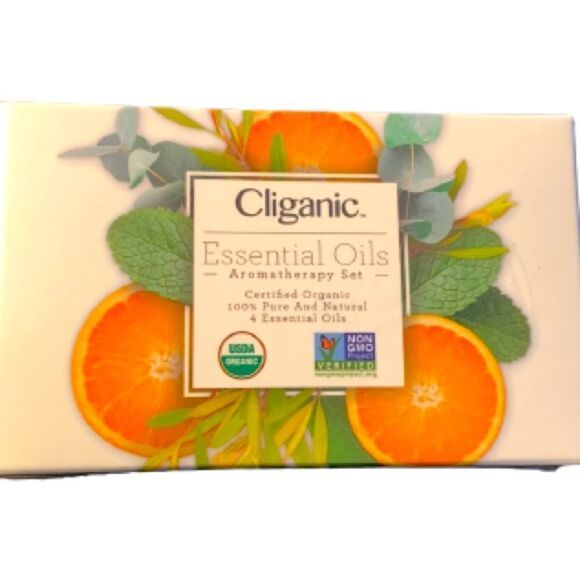 Cliganic Essential Oils Set of 4 – Citrus, Mint, Lavender Aromatherapy Scents - Picture 1 of 2